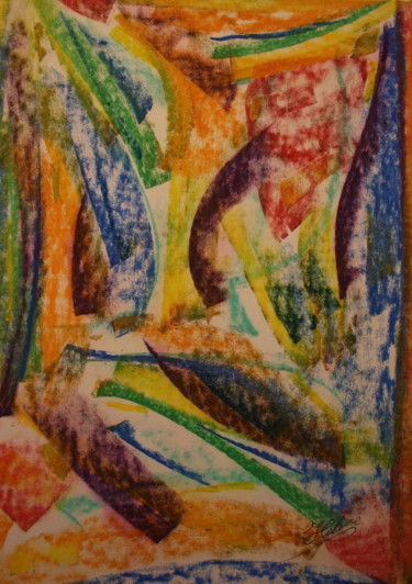 Pintura intitulada "Couleurs tourbillon…" por Jean-Christophe Hilaire, Obras de arte originais, Pastel
