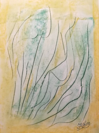 Malerei mit dem Titel "Les Maillots Verts…" von Jean-Christophe Hilaire, Original-Kunstwerk, Pastell