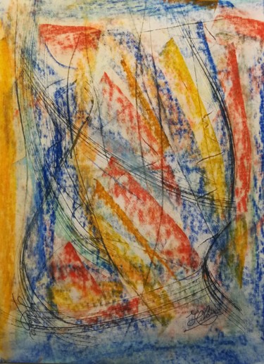 Картина под названием "Balym-Bagwé / 363" - Jean-Christophe Hilaire, Подлинное произведение искусства, Пастель