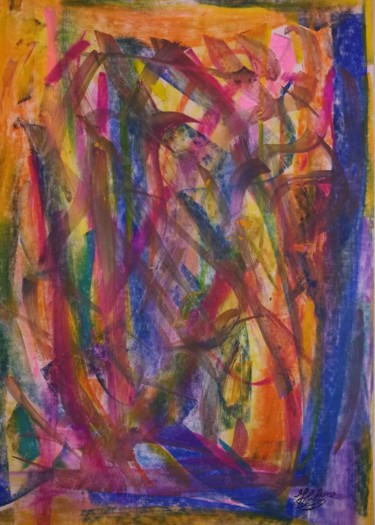 Pintura intitulada "Plumes de Songes /…" por Jean-Christophe Hilaire, Obras de arte originais, Pastel