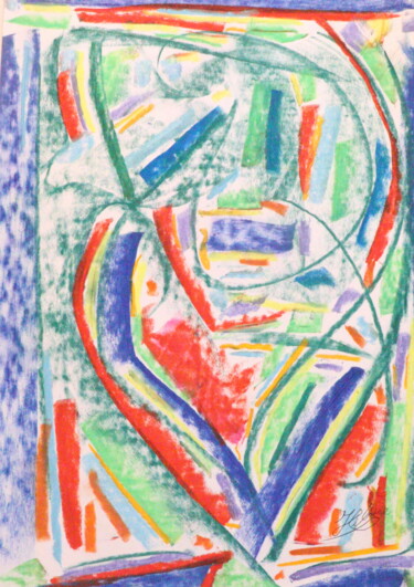 Картина под названием "Fête Dans Les Bois…" - Jean-Christophe Hilaire, Подлинное произведение искусства, Пастель