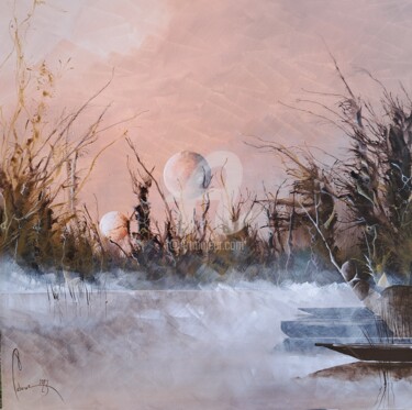 Painting titled "Le Marais Poitevin" by Jean-Christophe Labrue, Original Artwork, Acrylic