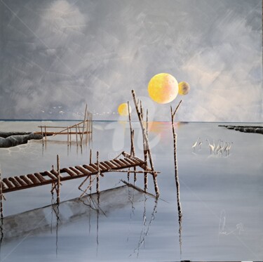 Painting titled "End of the day" by Jean-Christophe Labrue, Original Artwork, Acrylic