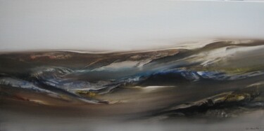 Painting titled "DUNE" by Jean Claude Barthel, Original Artwork, Oil Mounted on Wood Stretcher frame