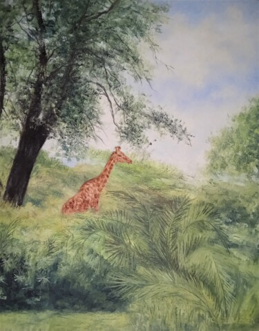Картина под названием "Masaï Mara, Kenya" - Jean-Claude Bemben, Подлинное произведение искусства, Масло Установлен на Деревя…