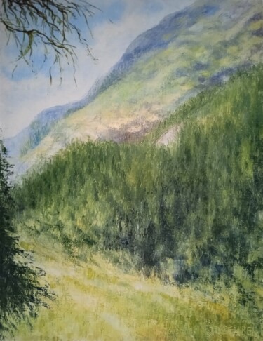 Painting titled "Vallée de Val d'Isè…" by Jean-Claude Bemben, Original Artwork, Oil Mounted on Wood Stretcher frame