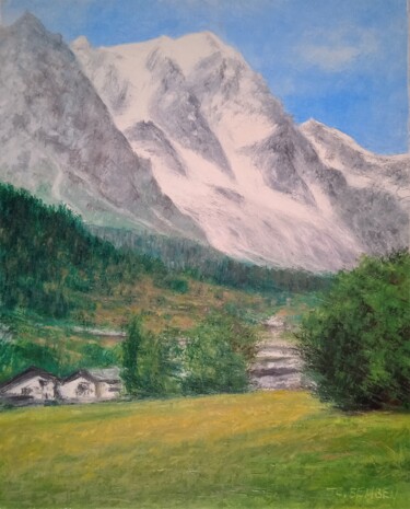 Peinture intitulée "Les Alpes Italiennes" par Jean-Claude Bemben, Œuvre d'art originale, Huile Monté sur Châssis en bois