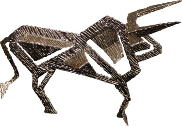 Sculpture intitulée "Toro Arc" par Jean Claude Causse, Œuvre d'art originale, Acier inoxydable