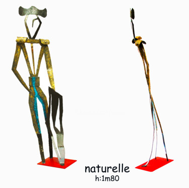 Escultura intitulada "Naturelle 1m90" por Jean Claude Causse, Obras de arte originais, Metais