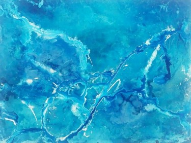 Painting titled "Abstrait Bleu" by Jean-Claude Latour, Original Artwork, Acrylic