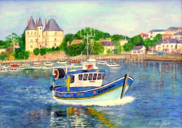 Картина под названием "le port de Pornic 44" - Lebreton-Hays, Подлинное произведение искусства, Масло