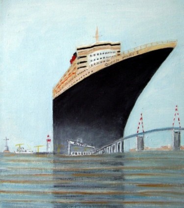 Peinture intitulée "Le Queen Mary 2" par Lebreton-Hays, Œuvre d'art originale, Acrylique