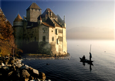 Arts numériques intitulée "Château de Chillon" par Jean-Claude Mathier, Œuvre d'art originale, Photographie numérique