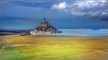 Fotografie getiteld "Mont-Saint Michel" door Jean-Claude Mathier, Origineel Kunstwerk, Digitale fotografie
