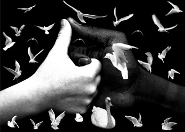 Photographie intitulée "Langage des mains 4" par Jean-Claude Mathier, Œuvre d'art originale, Photographie numérique