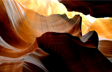 Fotografie getiteld "Antelope Canyon 4" door Jean-Claude Mathier, Origineel Kunstwerk, Digitale fotografie