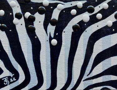 Painting titled "Zebra 22.3" by Jean-Claude Sylvain, Original Artwork, Acrylic