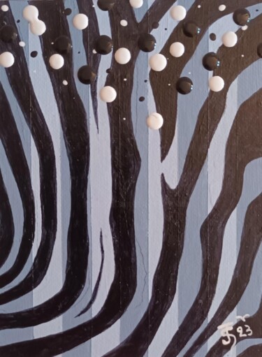 Pintura titulada "Zebra 23.5" por Jean-Claude Sylvain, Obra de arte original, Acrílico