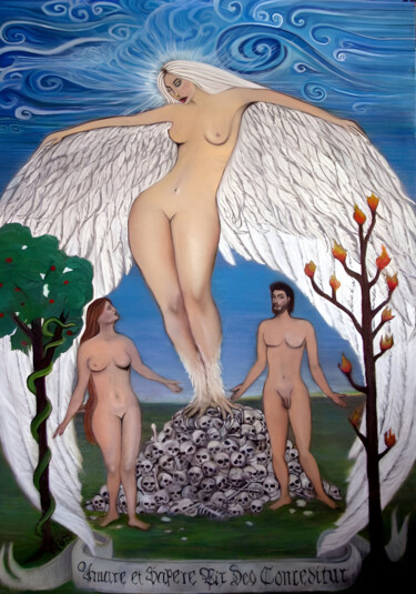 Картина под названием "Amare et Sapere vix…" - Jean Delarivière, Подлинное произведение искусства, Пастель