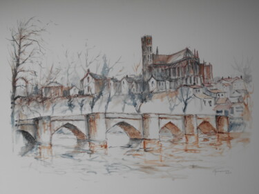 Rysunek zatytułowany „Quartier du pont St…” autorstwa Jean Dominique Monneraux, Oryginalna praca, Ołówek