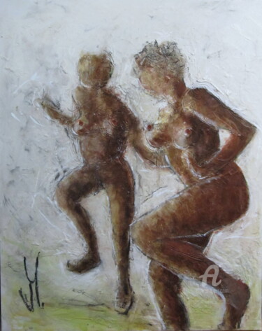 Malerei mit dem Titel "DOOPLE, la danse af…" von Jean Edmond Tropet, Original-Kunstwerk, Öl Auf Keilrahmen aus Holz montiert