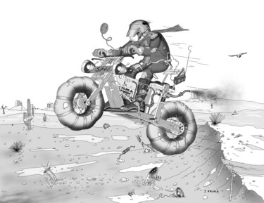 Digital Arts titled "Moto-cross" by Jean Falala, Original Artwork, Digital Painting