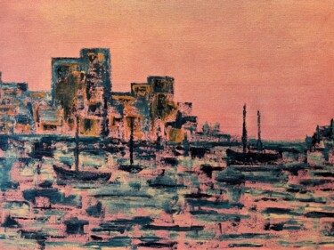 Картина под названием "Port de pêche" - Jean-François Ducamp, Подлинное произведение искусства, Акрил Установлен на Деревянн…
