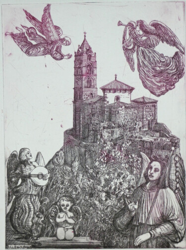 印花与版画 标题为“Saint Michel Aiguil…” 由Jean-François Jullien, 原创艺术品, 雕刻