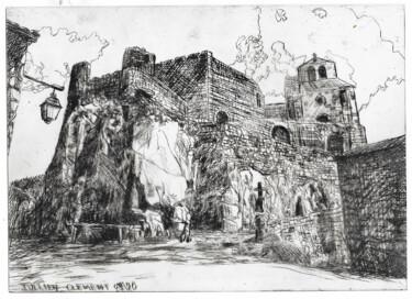 Prenten & gravures getiteld "Ruines du Château d…" door Jean-François Jullien, Origineel Kunstwerk, Gravure