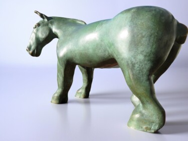Escultura intitulada "CHEVAL PERCHERON" por Jean François Levec, Obras de arte originais, Bronze
