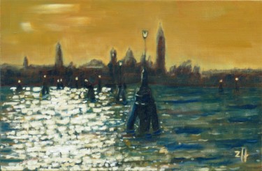 Peinture intitulée "Venezia 02" par Jean-François Zanette, Œuvre d'art originale, Huile