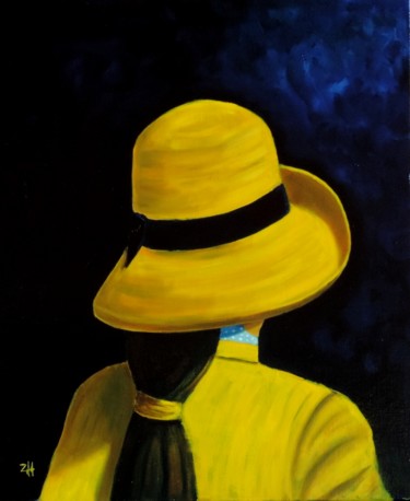 Pintura intitulada "Chapeau / Hat / Cap…" por Jean-François Zanette, Obras de arte originais, Óleo