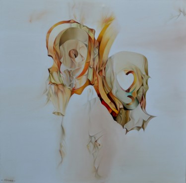 Картина под названием "le négatif et son o…" - Jean Gounin, Подлинное произведение искусства, Масло