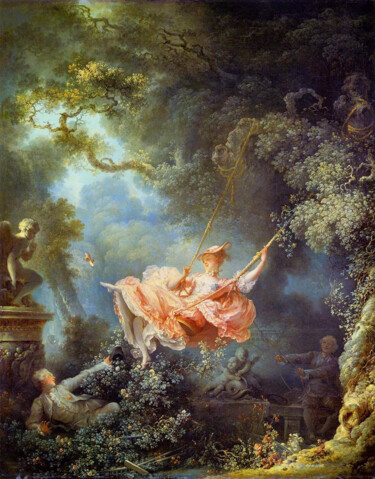 Malerei mit dem Titel "Les heureux acciden…" von Jean-Honoré Fragonard, Original-Kunstwerk, Öl