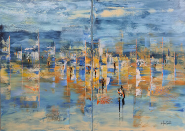 Painting titled "LES BANCS DE SABLE" by Jean-Humbert Savoldelli, Original Artwork, Acrylic