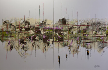 제목이 "BLOSSOMS"인 미술작품 Jean-Humbert Savoldelli로, 원작, 아크릴 나무 들것 프레임에 장착됨
