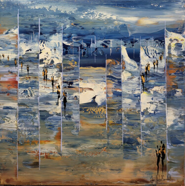 Malerei mit dem Titel "THE LAKE" von Jean-Humbert Savoldelli, Original-Kunstwerk, Acryl Auf Keilrahmen aus Holz montiert