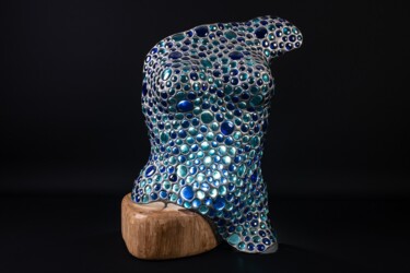 Escultura titulada "Bute billes de verre" por Jean-Jacques Joujon (JimaJine), Obra de arte original, Vidrio