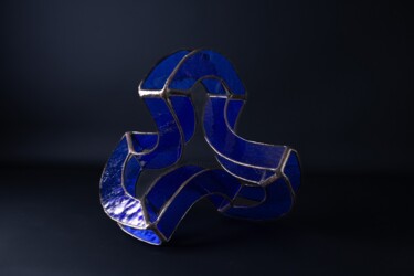Sculptuur getiteld "Infiniment bleu 6 a…" door Jean-Jacques Joujon (JimaJine), Origineel Kunstwerk, Glas