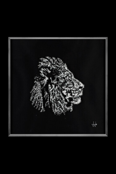 Sculpture titled "Lion : fissures ver…" by Jean-Jacques Joujon (JimaJine), Original Artwork, Glass Mounted on Glass