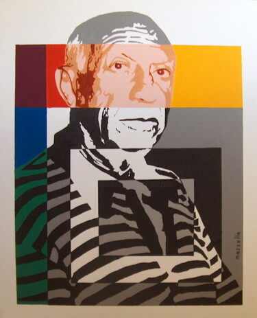 Schilderij getiteld "Picasso" door Jean-Jacques Mazzella, Origineel Kunstwerk, Olie