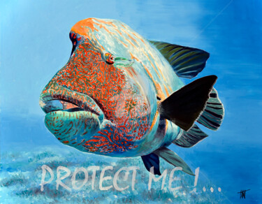 Peinture intitulée "Protect me ! /6" par Jean-Jacques Venturini, Œuvre d'art originale, Huile Monté sur Autre panneau rigide