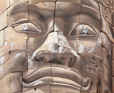Malarstwo zatytułowany „Free Tibet” autorstwa Jean-Jacques Venturini, Oryginalna praca, Olej Zamontowany na Drewniana rama n…