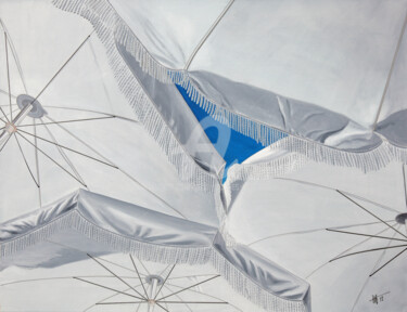 Peinture intitulée "Zénith bleu" par Jean-Jacques Venturini, Œuvre d'art originale, Huile