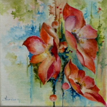 Painting titled "Trio rouge" by Jean Jourdan, Original Artwork, Oil