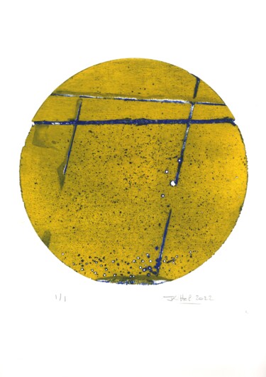 Prenten & gravures getiteld "Macro-sillons jaune…" door Jean Kittel, Origineel Kunstwerk, Ets
