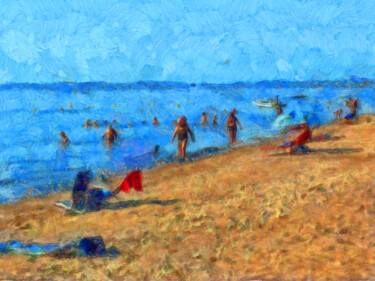 Fotografie getiteld "À la plage - 2" door Jean-Louis Bouzou, Origineel Kunstwerk, Digitale fotografie