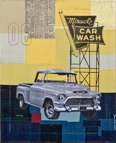 Collages titled "vintage highways #06" by Jean-Louis Conti, Original Artwork, Collages