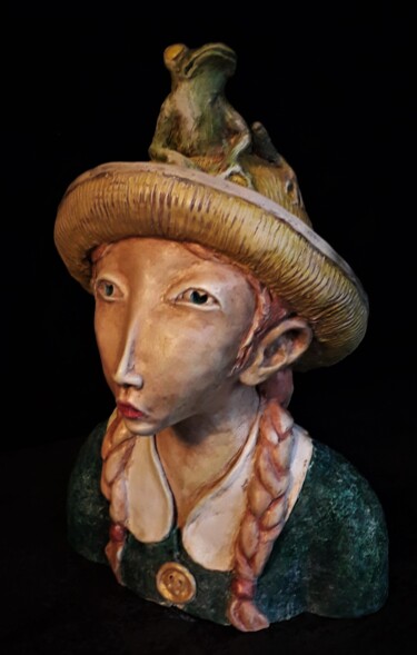 Sculpture titled "La grenouille" by Jean-Louis Marino, Original Artwork, Terra cotta