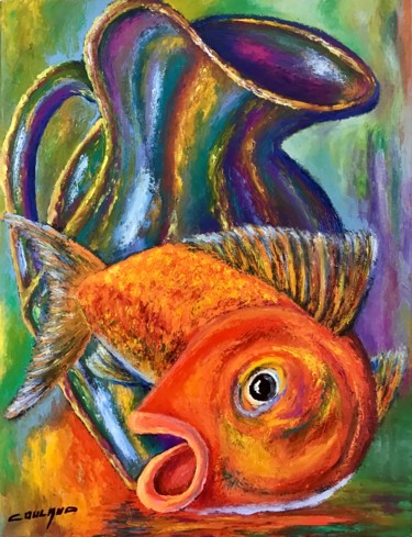 Painting titled "Le Poisson Pichet o…" by Jean-Luc Coulaud, Original Artwork, Oil